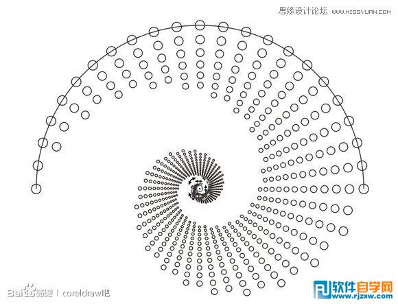 教你用CorelDraw设计漂亮圆点螺旋状效果