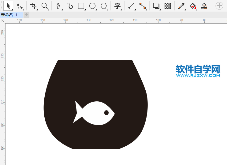 cdr怎么绘制Fish鱼缸图标出来第2步