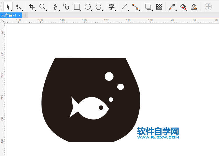 cdr怎么绘制Fish鱼缸图标出来第3步