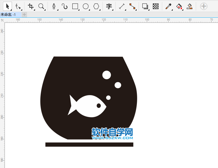 cdr怎么绘制Fish鱼缸图标出来第4步