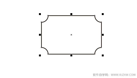 CDR2020如何画倒内角的矩形第4步