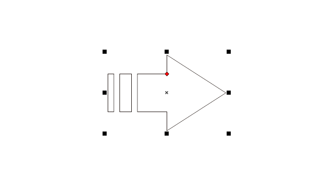 CorelDRAW如何绘制带二竖的箭头第3步