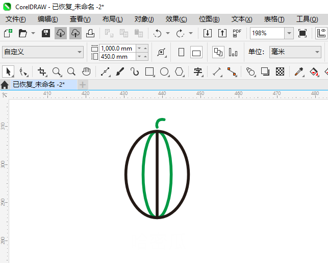 CDR2024绘制一个哈密瓜图案的详细方法第5步