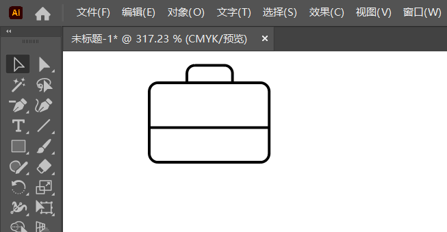 ai2022怎么绘制一个简笔画公文包图标第3步