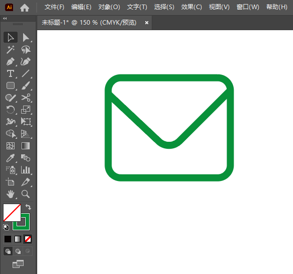 Illustrator2022绘制一个邮箱图标的方法第2步