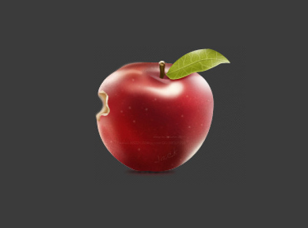 制作有缺口的红苹果图标教程