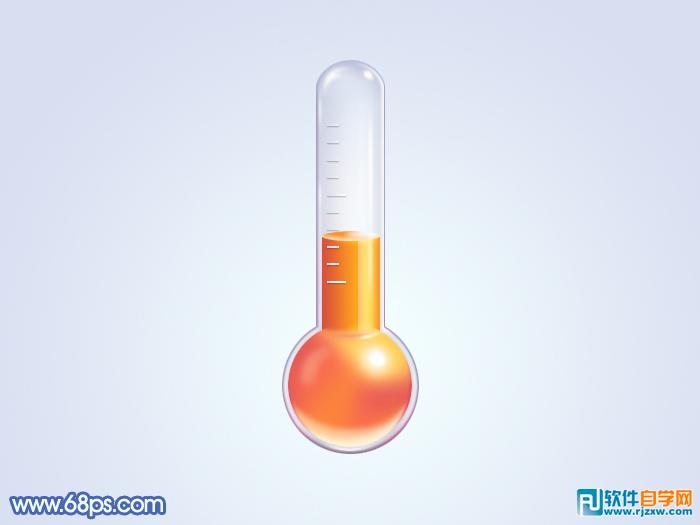 制作一个精致的玻璃温度计图标