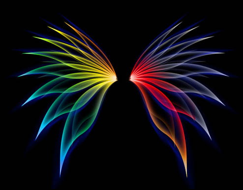 制作漂亮的彩色光影翅膀-1