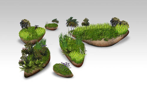 Photoshop制作非常有创意的绿色生态岛