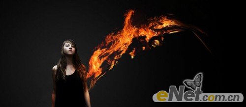Photoshop打造超酷的火焰美女壁纸
