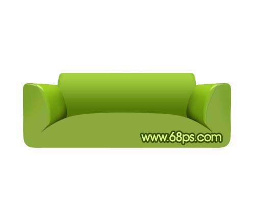 Photoshop制作一张逼真的绿色沙发