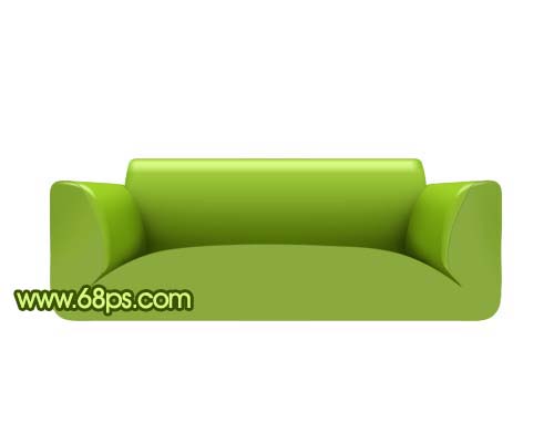 Photoshop制作一张逼真的绿色沙发