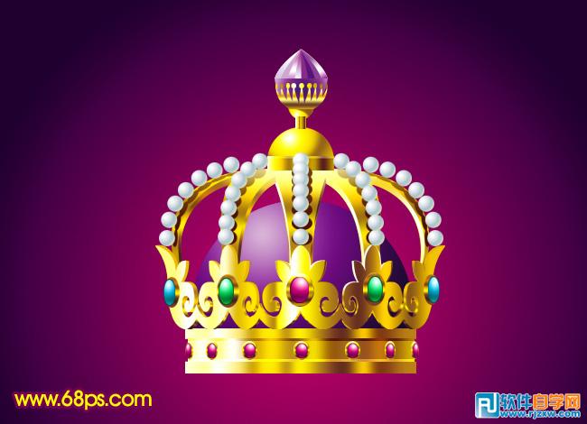 Photoshop制作华丽的金色宝石皇冠