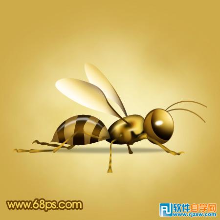 Photoshop制作一只可爱的卡通小蜜蜂