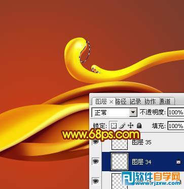 Photoshop制作华丽的金色中国风花纹