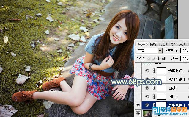 打造甜美的橙黄色公园美女图片