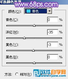 把外景人物图片转为柔美的蓝色效果