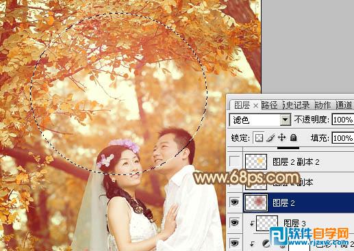 打造柔和温馨的暖色树林婚片