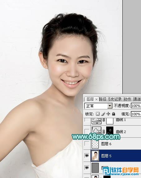 Photoshop给室内人像加上青红蜜糖色