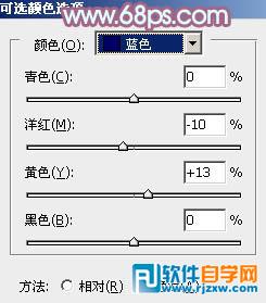 给草地美女加上淡淡的蓝红色