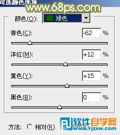 给草地人物图片加上淡美清新的青黄色