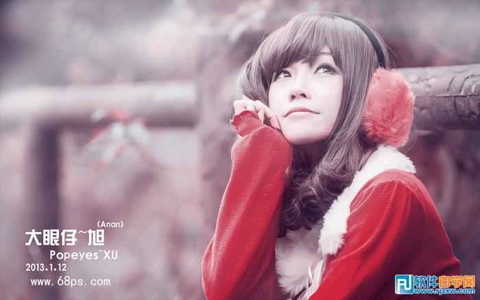 Photoshop调出外景美女加上唯美的紫红色教程