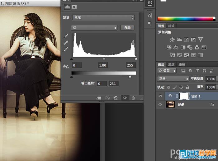 Photoshop调出怀旧黄绿色室内人像图片教程