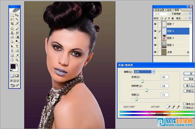 Photoshop调出古典欧式暖色室内人像图片教程