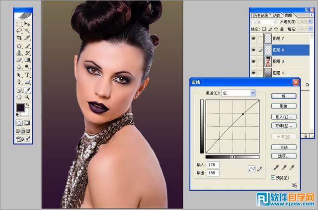 Photoshop调出古典欧式暖色室内人像图片教程