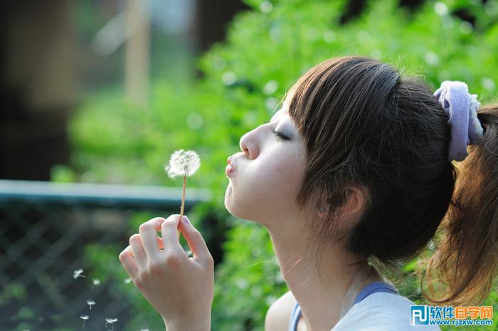 利用通道替换给外景美女加上甜美的青绿色