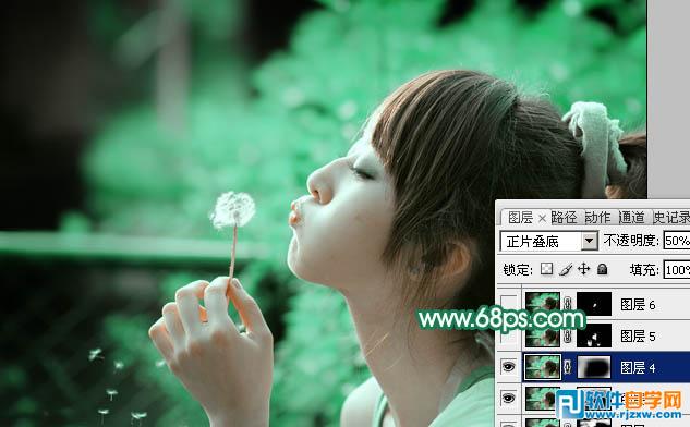 利用通道替换给外景美女加上甜美的青绿色