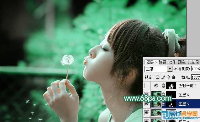 利用通道替换给外景美女加上甜美的青绿色
