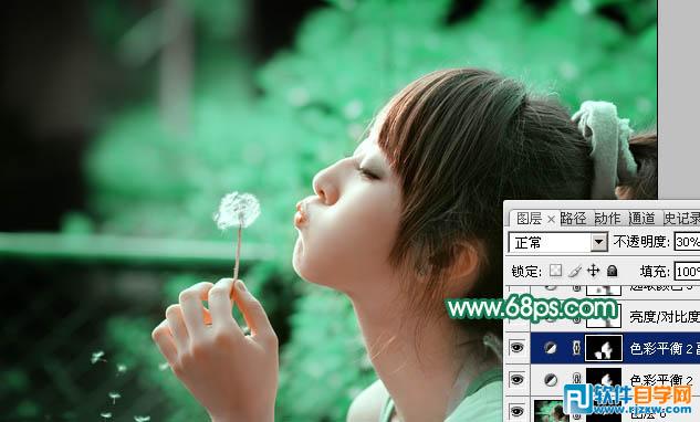 利用通道替换给外景美女加上甜美的青绿色