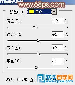 Photoshop给外景红衣人物调出淡美的红黄色
