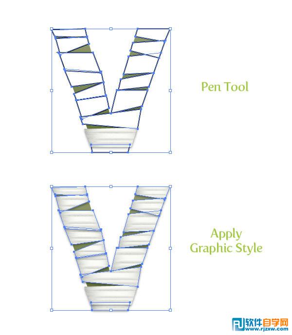 Photoshop制作白色纱布缠绕的个性文字