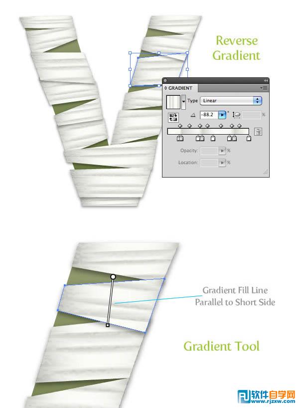 Photoshop制作白色纱布缠绕的个性文字