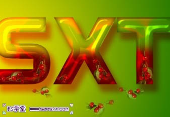 Photoshop快速制作可爱的樱桃果酱字