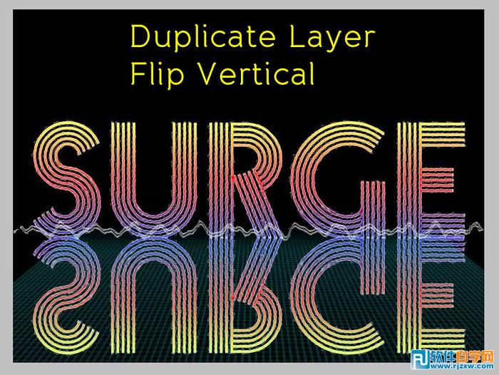 PS图层样式制作绚丽的波纹字效果