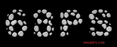 ps制作小石头文字教程