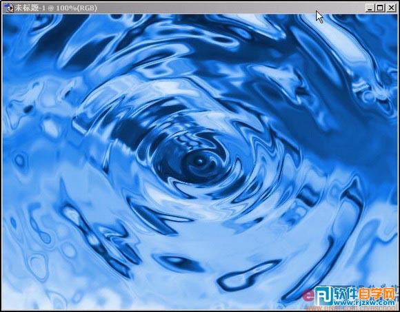 Photoshop制作蓝色水波纹教程