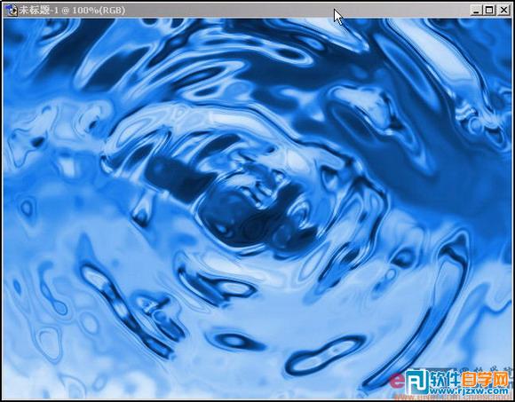 Photoshop制作蓝色水波纹教程