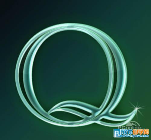 Photoshop制作漂亮的青绿色玻璃字