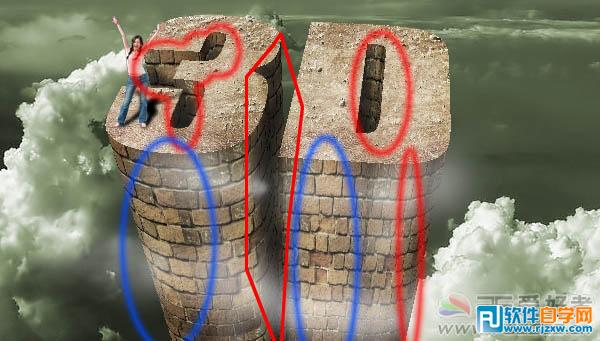 Photoshop软件制作超酷的墙壁材质立体字