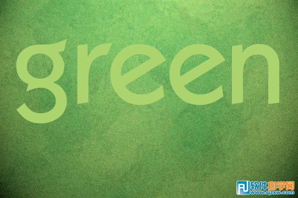 Photoshop制作漂亮的绿色纹理水晶字