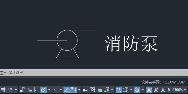 CAD2024绘制消防泵图标的方法第7步