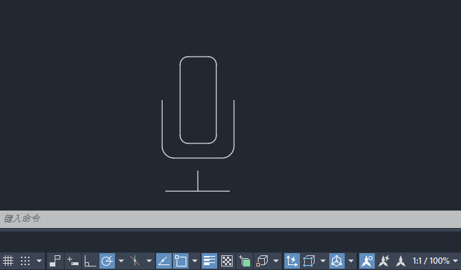 CAD2024绘制麦克风图标的方法第7步