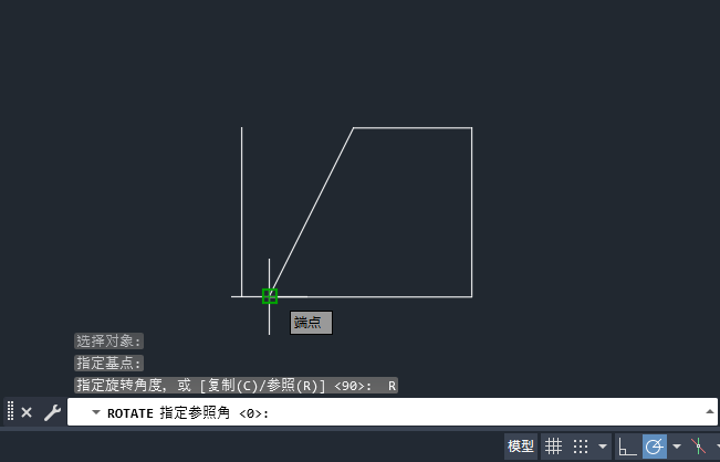 cad怎么旋转一条线与另一条线平行第6步