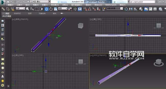 3DMAX2014中怎么画筷子模型-6