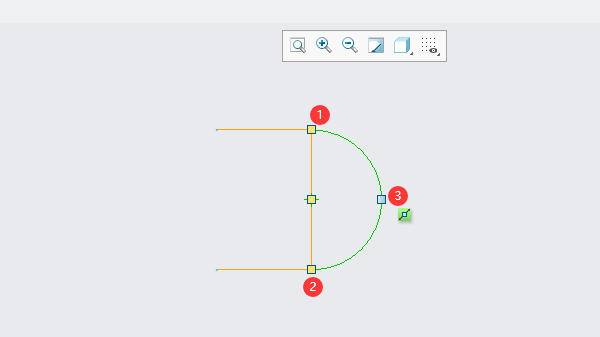 CREO如何使用3点相切端画圆弧第3步