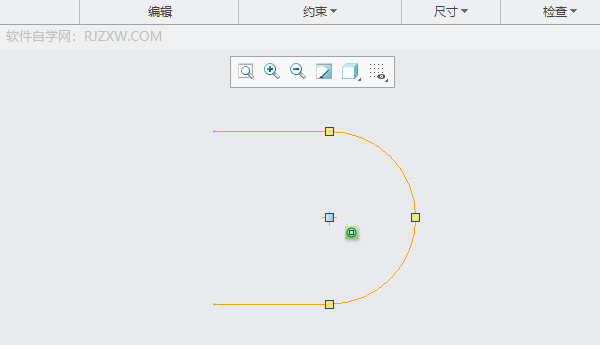 CREO如何使用圆心和端点画圆弧第3步